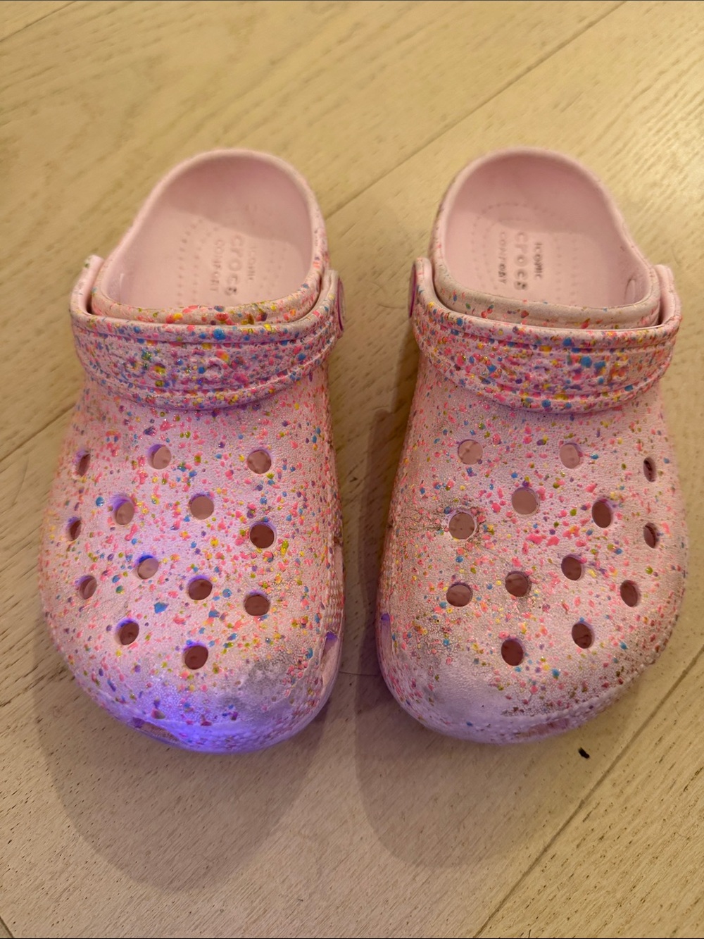 Kids Pink Splash Croc Shoes